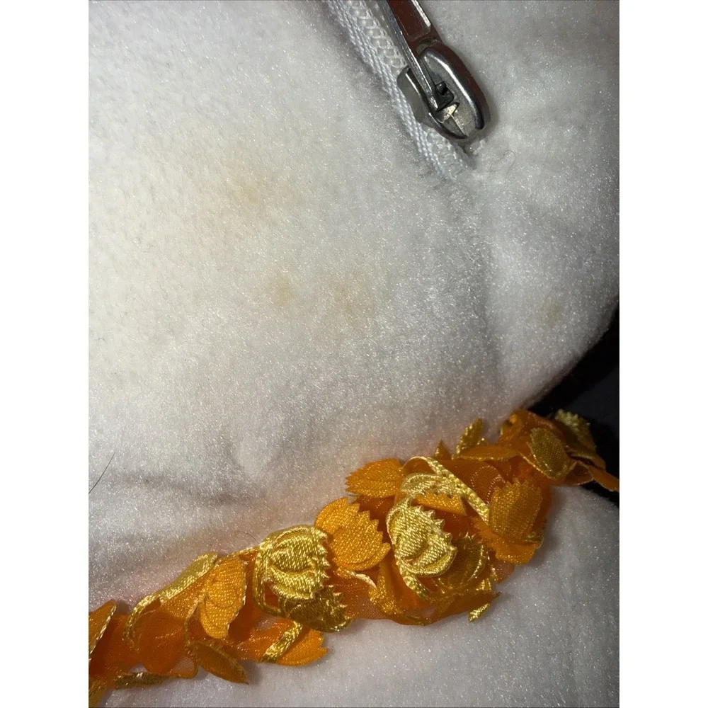 Vintage Sanrio Hello Kitty Hawaiian  Plush Backpack  White W/Orange Pre Owned